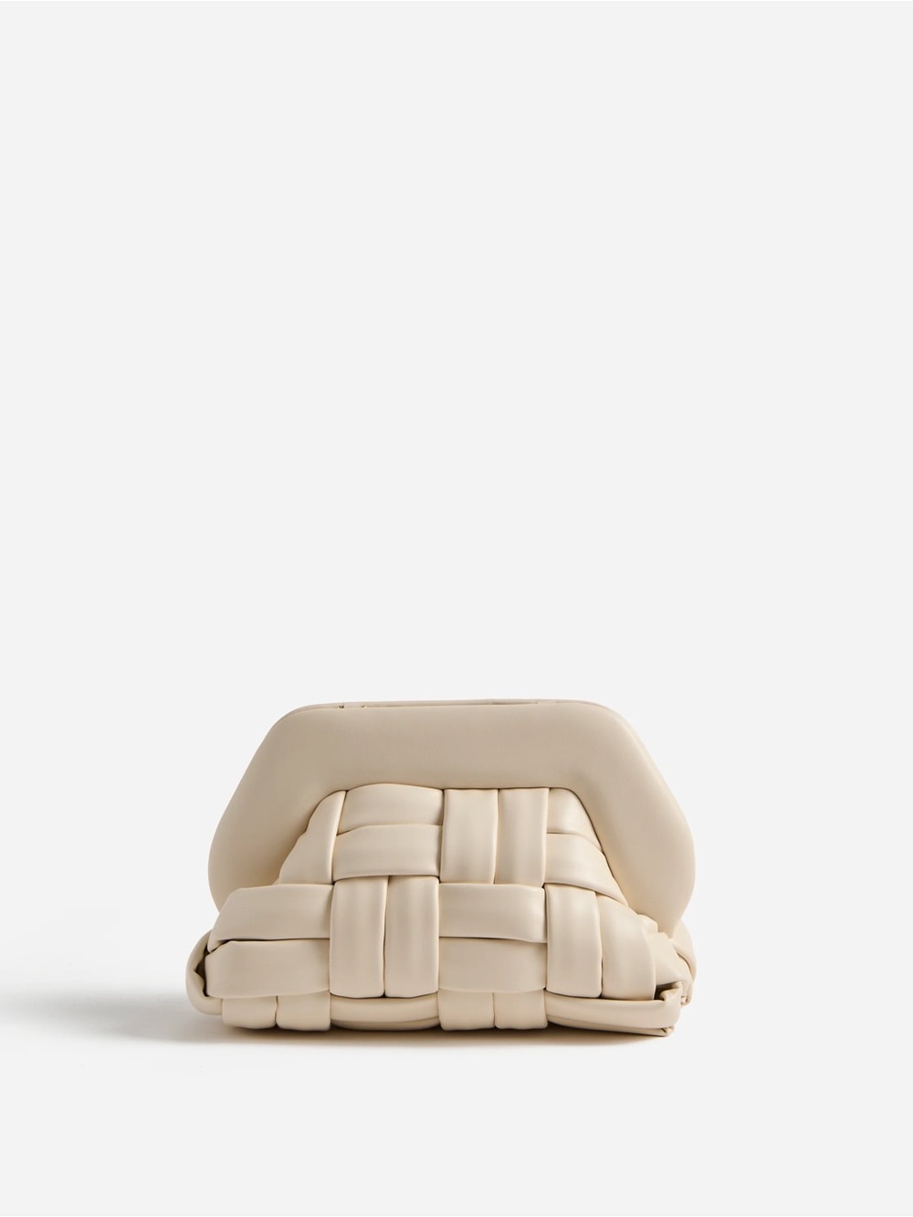 Themoire Tia Woven Clutch/Shoulder Bag in Shell